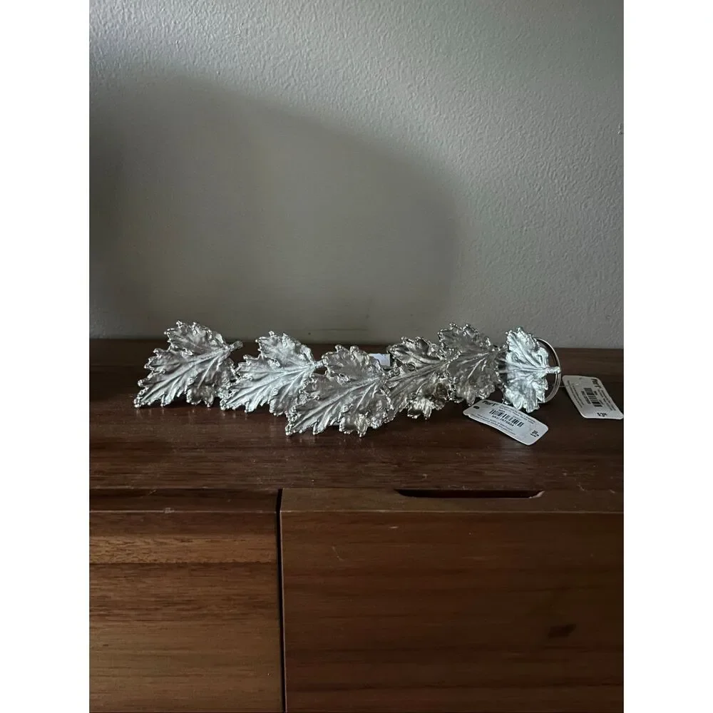 NWT Pier 1 Imports Silver Maple Leaf Napkin Rings set of 6